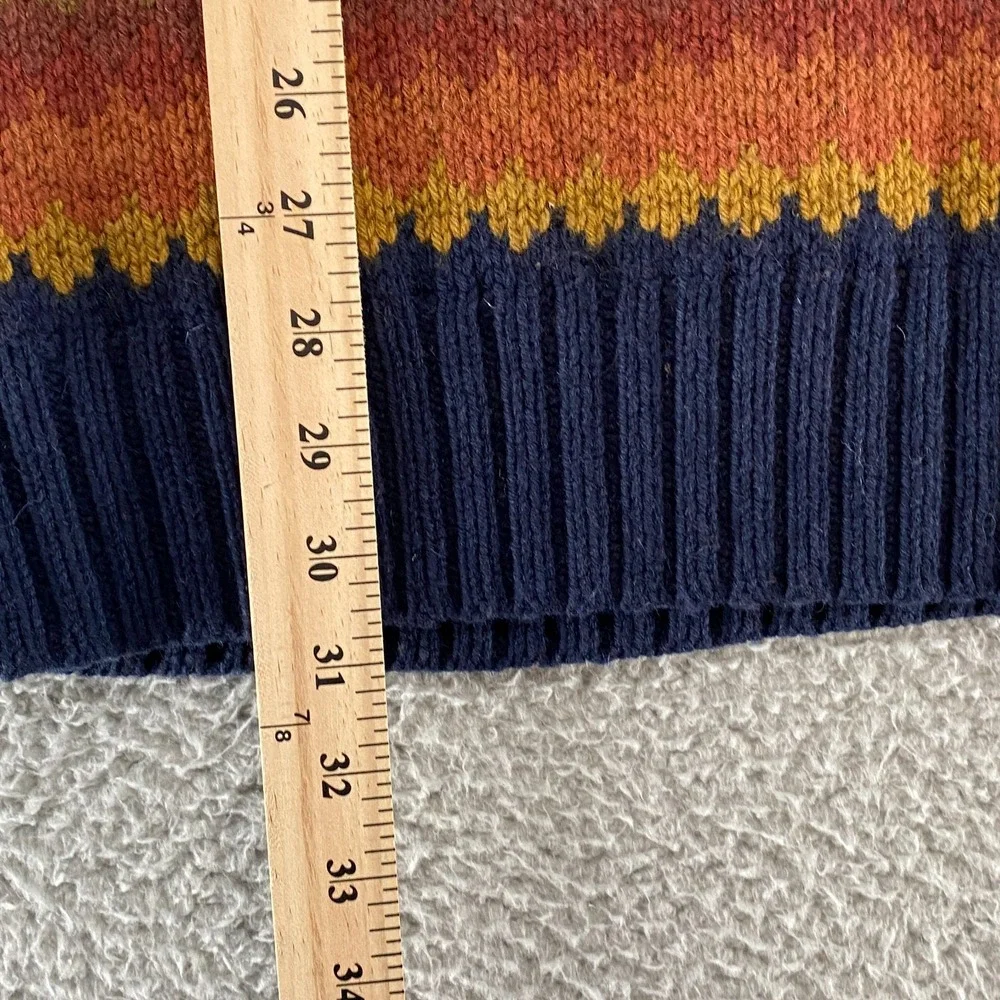 Levi's Sweater Mens Large Wool‎ Striped Shawl Collar Southwestern Orange